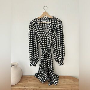 FRNCH Black and White Checkered Dress